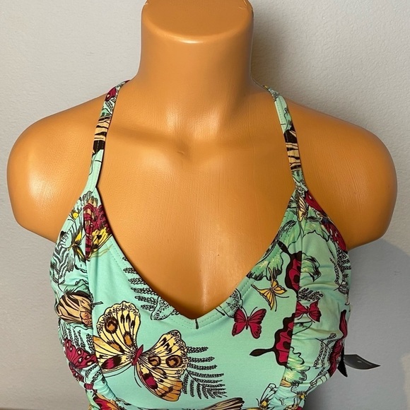 Nwt Vintage Be Creative Underwire Butterfly Crisscross Back One Piece (SW19) - Picture 4 of 10
